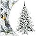 Albero di Natale Artificiale con Rami Pieghevoli Bianco 180 cm - Foto miniatura 1
