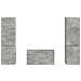 Set mobile TV 5 pcs Grigio cemento Legno multistrato - Foto miniatura 8
