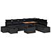 Set Divano da Giardino con archiviazione 9 pcs Nero Poly Rattan - Foto miniatura 1