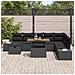 Set Divano da Giardino con archiviazione 9 pcs Nero Poly Rattan - Foto miniatura 3