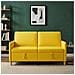 Divano con Storage Giallo Chiaro 152 x 78 x 87 cm Poliestere - Foto miniatura 3