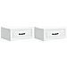 Mobiletto da notte a muro 2 pcs Bianco 49 x 34,5 x 20 cm - Foto miniatura 1