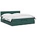 Letto ottomano con materasso Verde Scuro 140 x 190 cm Velluto - Foto miniatura 3