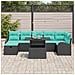Set Divano da Giardino 8 pz Nero polyrattan - Foto miniatura 3