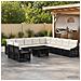 Set Divano da Giardino 12 pz Nero e Bianco Crema polyrattan - Foto miniatura 4