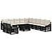 Set Divano da Giardino 12 pz Nero e Bianco Crema polyrattan - Foto miniatura 1