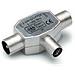 899-Sdoppiatore Splitter metallico ANTENNA TV 1 F IN / 2xM OUT - Foto miniatura 1