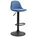 Sgabello Design Kiel in Polipropilene e Tessuto - Sgabello da Cucina Girevole e con Regolabile - Sgabello Bar Imbottito con Poggiapiedi Blu Nero - Foto miniatura 1