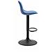Sgabello Design Kiel in Polipropilene e Tessuto - Sgabello da Cucina Girevole e con Regolabile - Sgabello Bar Imbottito con Poggiapiedi Blu Nero - Foto miniatura 3