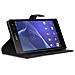 Custodia Compatibile Con Sony Xperia C3 In Nero Carbone - Coperchio Protettiva Con Chiusura Magnetica, Funzione Stand E Tasca Per Le Carte - Foto miniatura 3