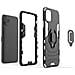 Custodia Alta Protezione Con Anello Per Apple Iphone 12 Mini Black - Foto miniatura 3