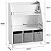 Libreria Per Bambini Con Vani Portaoggetti E 3 Scatole Scaffale Per Giocattoli Scaffale Per Bambini Organizzatore Di Giocattoli Bianco 63x28x80 Cm, Kmb34-w - Foto miniatura 2