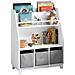 Libreria Per Bambini Con Vani Portaoggetti E 3 Scatole Scaffale Per Giocattoli Scaffale Per Bambini Organizzatore Di Giocattoli Bianco 63x28x80 Cm, Kmb34-w - Foto miniatura 1