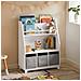 Libreria Per Bambini Con Vani Portaoggetti E 3 Scatole Scaffale Per Giocattoli Scaffale Per Bambini Organizzatore Di Giocattoli Bianco 63x28x80 Cm, Kmb34-w - Foto miniatura 5