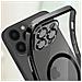 Cover Magsafe Per Iphone 13 Pro Silicone Protezione Camera Bordo Cromato Nero - Foto miniatura 4