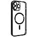 Cover Magsafe Per Iphone 13 Pro Silicone Protezione Camera Bordo Cromato Nero - Foto miniatura 5