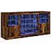 Credenza Con Luci Led Rovere Fumo 142,5x37x67 Cm - Foto miniatura 2