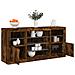 Credenza Con Luci Led Rovere Fumo 142,5x37x67 Cm - Foto miniatura 1