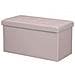 Baule Cassapanca Pouf Da Interno Rivestito In Ecopelle Chiudibile Salvaspazio - Pink - Foto miniatura 1