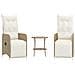 Sedie da Giardino Reclinabili 2pz con Tavolino Polyrattan Beige - Foto miniatura 1