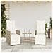 Sedie da Giardino Reclinabili 2pz con Tavolino Polyrattan Beige - Foto miniatura 2