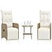 Sedie da Giardino Reclinabili 2pz con Tavolino Polyrattan Beige - Foto miniatura 6