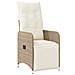 Sedie da Giardino Reclinabili 2pz con Tavolino Polyrattan Beige - Foto miniatura 9