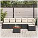 Set di divani da giardino  a 7 pezzi con cuscini neri in polyrattan, Divano da giardino  per 2 persone con cuscini neri in polyrattan - Foto miniatura 3