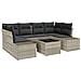 Set Divano da Giardino 7 Pezzi con Cuscini Grigio Chiaro Polyrattan - Foto miniatura 1