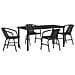 Set da Pranzo da Giardino 5 Pezzi Nero Poly Rattan - Foto miniatura 1