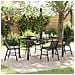Set da Pranzo da Giardino 5 Pezzi Nero Poly Rattan - Foto miniatura 2