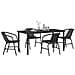 Set da Pranzo da Giardino 5 Pezzi Nero Poly Rattan - Foto miniatura 3