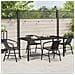 Set da Pranzo da Giardino 5 Pezzi Nero Poly Rattan - Foto miniatura 4