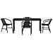 Set da Pranzo da Giardino 5 Pezzi Nero Poly Rattan - Foto miniatura 7