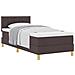 Letto Box Spring con Materasso Marrone Scuro 100x200 cm in Tessuto - Foto miniatura 1