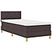 Letto Box Spring con Materasso Marrone Scuro 100x200 cm in Tessuto - Foto miniatura 3