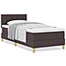Letto Box Spring con Materasso Marrone Scuro 100x200 cm in Tessuto - Foto miniatura 4