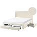 Letto Con Cassetti Contenitori Bouclé Soutrin 160 X 200 Cm Bianco Sporco - Foto miniatura 2