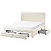 Letto Con Cassetti Contenitori Bouclé Soutrin 160 X 200 Cm Bianco Sporco - Foto miniatura 3