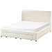 Letto Con Cassetti Contenitori Bouclé Soutrin 160 X 200 Cm Bianco Sporco - Foto miniatura 4