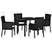 Set da Pranzo per Giardino con cuscino 5 pcs Nero Poly Rattan - Foto miniatura 1
