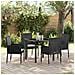 Set da Pranzo per Giardino con cuscino 5 pcs Nero Poly Rattan - Foto miniatura 2