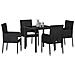 Set da Pranzo per Giardino con cuscino 5 pcs Nero Poly Rattan - Foto miniatura 3