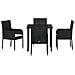 Set da Pranzo per Giardino con cuscino 5 pcs Nero Poly Rattan - Foto miniatura 7