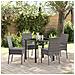 Set da Pranzo per Giardino 5 pcs Grigio Poly Rattan - Foto miniatura 2