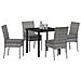Set da Pranzo per Giardino 5 pcs Grigio Poly Rattan - Foto miniatura 3