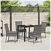 Set da Pranzo per Giardino 5 pcs Grigio Poly Rattan - Foto miniatura 4