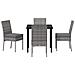 Set da Pranzo per Giardino 5 pcs Grigio Poly Rattan - Foto miniatura 7