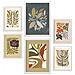Set Di 6 Stampe Stampe Di Piante In Cornici Decorative Della Collezione Di Stampanti Etniche Per La Stampa Artistica Da Parete Del Tuo Soggiorno A3 & A4 Cornice Bianca - Foto miniatura 1