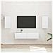 Set mobile TV 4 pz Bianco Lucido Legno ingegnerizzato - Foto miniatura 2